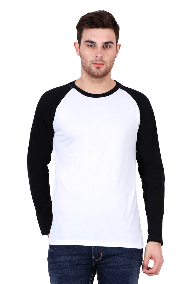 Raglan Plain T-Shirt | Round Neck Full Sleeve | Vivran