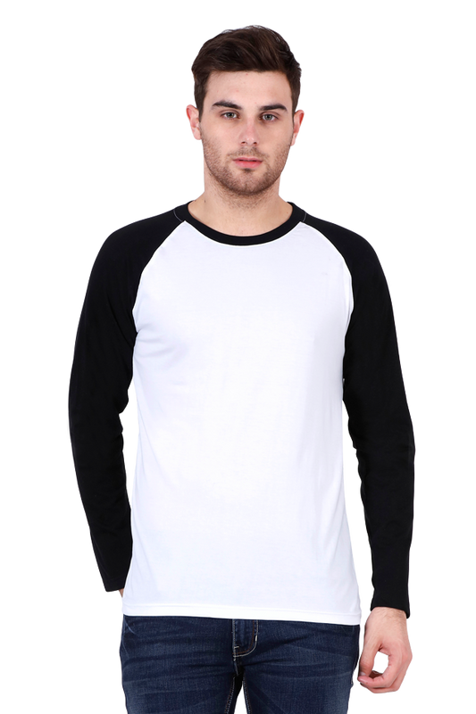 Raglan Plain T-Shirt | Round Neck Full Sleeve | Vivran