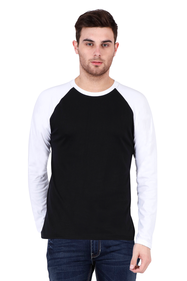 Raglan Plain T-Shirt | Round Neck Full Sleeve | Vivran