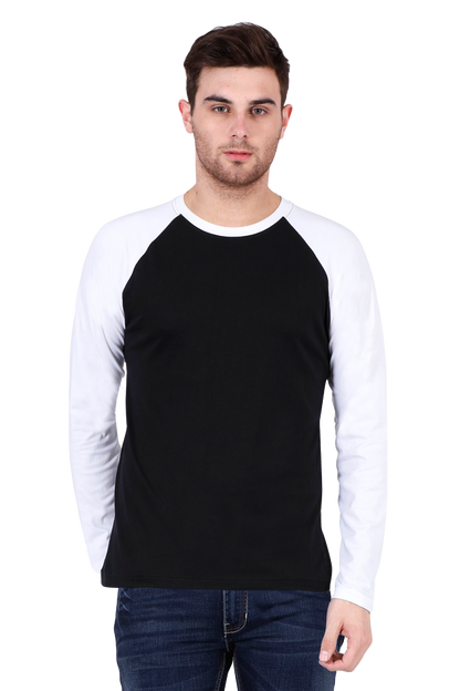 Raglan Plain T-Shirt | Round Neck Full Sleeve | Vivran