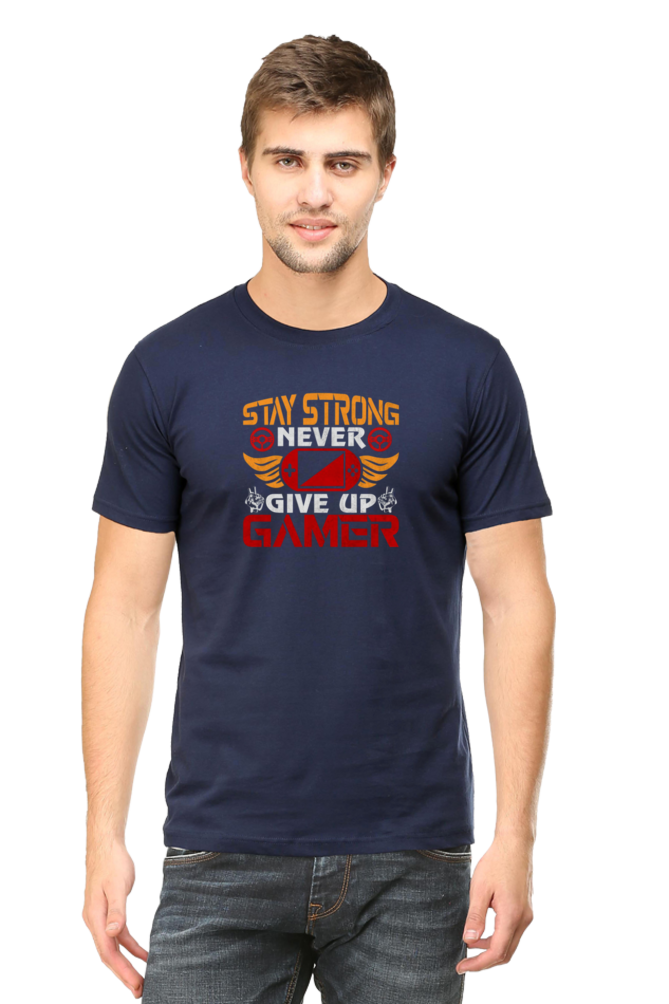 Stay Strong Gamer | Round Neck | Half Sleeve T-shirt