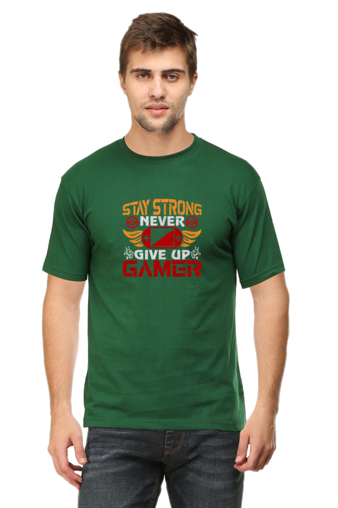 Stay Strong Gamer | Round Neck | Half Sleeve T-shirt