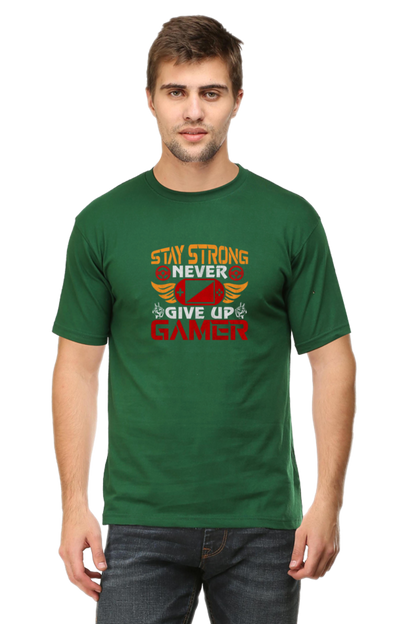 Stay Strong Gamer | Round Neck | Half Sleeve T-shirt