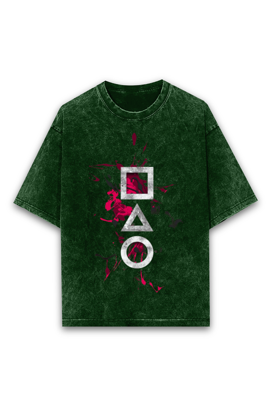 Squid Game | Acid-Washed Oversized T-Shirt